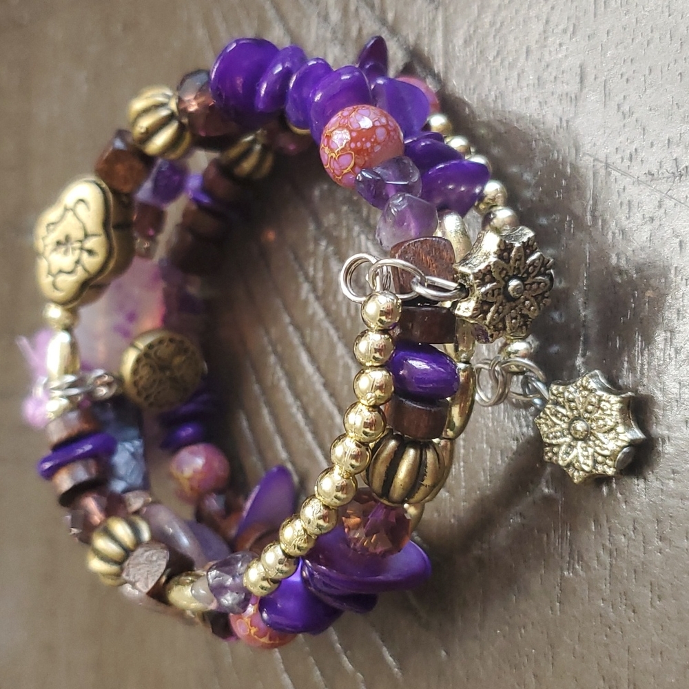 Violet Tri-Layer Bracelet - image 5